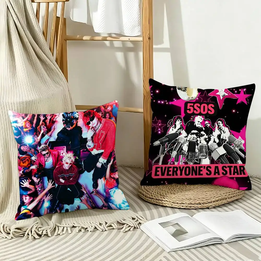 Pop Rock5SOS-5 Seconds of Summer   Pillow Case Pattern Printed Pillowcase For Living Room Sofa Cushion Cover