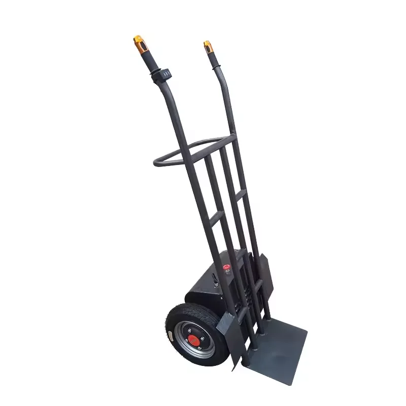 Electric Two Wheel Hand Trolley Warehouse Moving Cargo Transport Cart Durable Logistics Handling Portable Electric Vehicle Tool