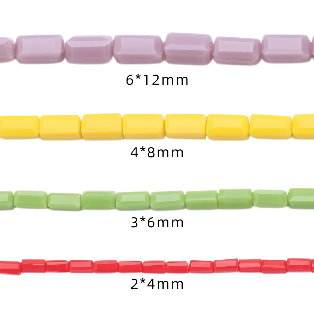 75Pcs 3X6mm Rectangle Austrian Crystal Beads Long Square Shape Glass Loose Beads for Jewelry Making Bracelet DIY Accessories
