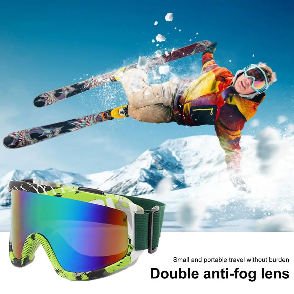 Winter Ski Goggles Round Polishing Ski Goggles Winter Outdoor Ski Goggles Double Layers Lens Anti-fog Snow For Cycling