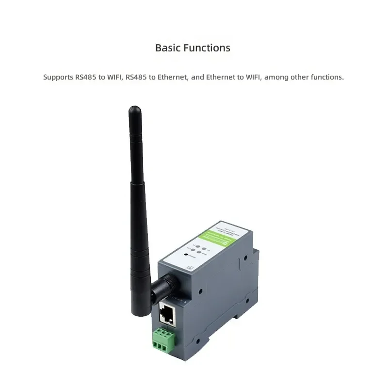 Snowy Rail Serial Server RS485 to WIFI or Ethernet Module Modbus MQTT Gateway for Industrial IoT Applications