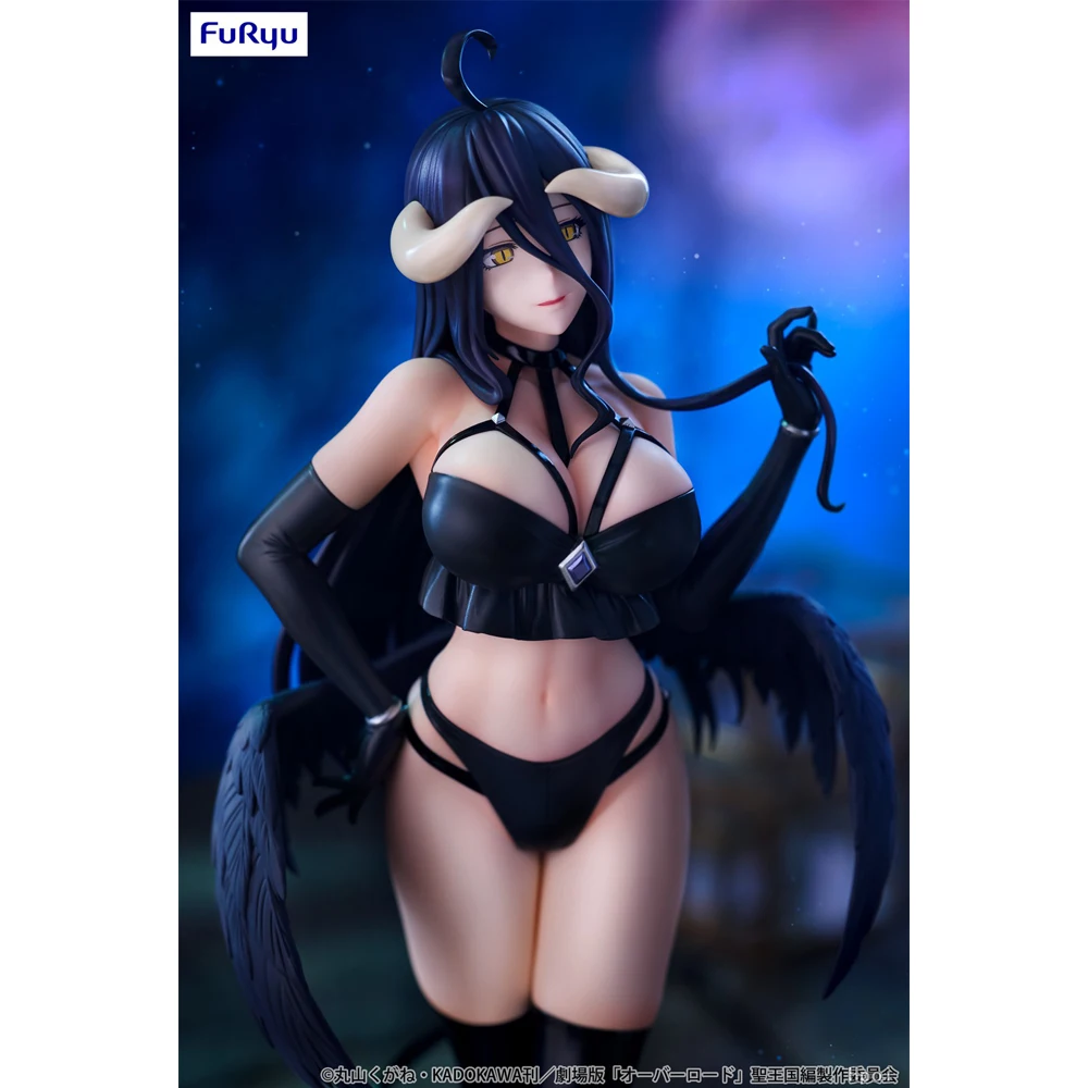 IN Stock Original FuRyu BiCute Dark OVERLORD Albedo Action Figure Anime Model Decoration Genuine Collectible Toys Birthday Gift
