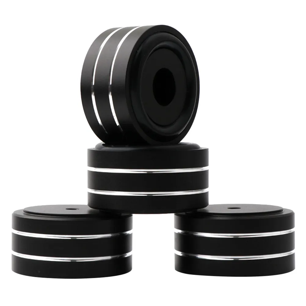 

Комплект из 4 подставок для динамиков: алюминиевые опоры с нескользящими резиновыми кольцами для улучшения качества звука усилителя