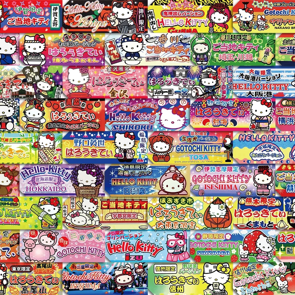 

10/30/60pcs Funny Hello Kitty Labels Sealing Stickers Cartoon Sanrio Decals DIY Phone Water Bottle Guitar Cute Graffiti Sticker