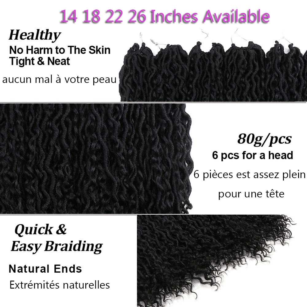 Goddess Faux Locs Crochet Hair Curly River Locs 26 Inches Long Braid Pre Looped Synthetic Braids Dreadlocks Hair Extensions SOKU image 5