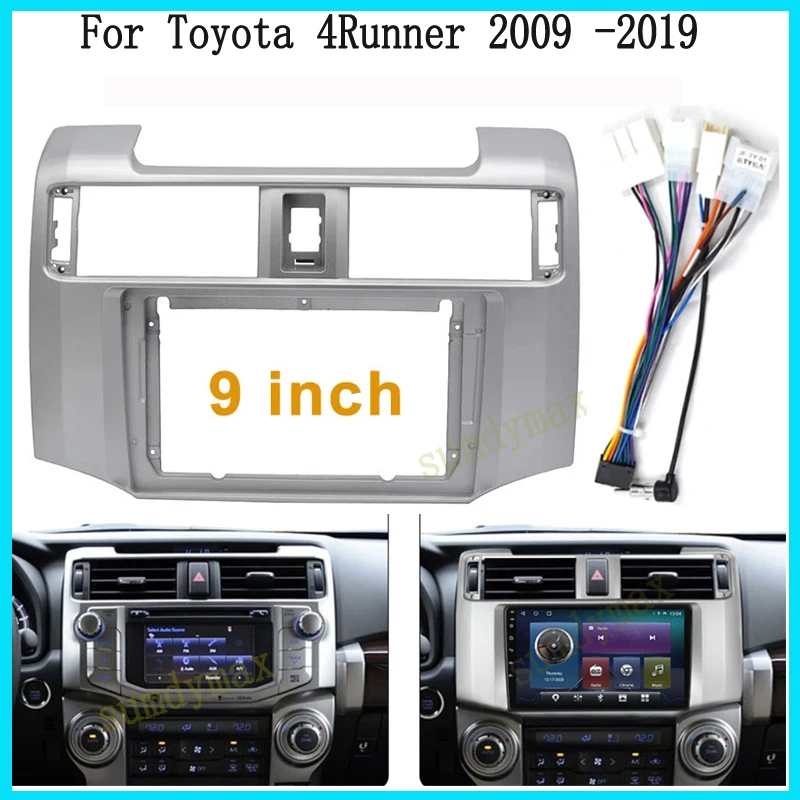 

9inch 2 Din Car Radio Fascia Frame Adapter CD Panel Dash Trim Bezel for Toyota 4runner 2010-2019 car audio fascias