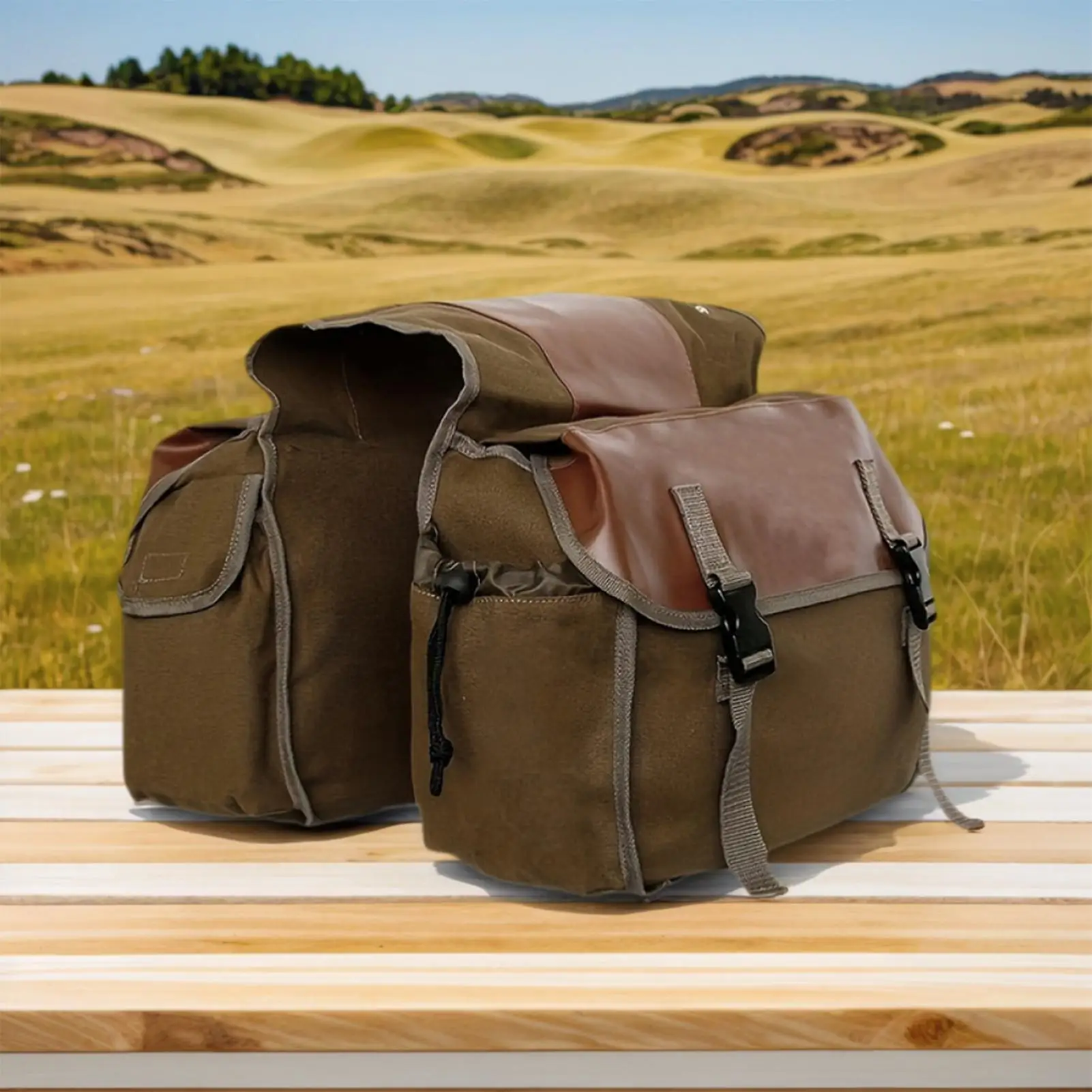 

Bike Saddle Bag Waterproof Tool Saddlebag Canvas Motorcycle Side Bag For Motorbike Bicycle Scooter Biking Touring Commuting