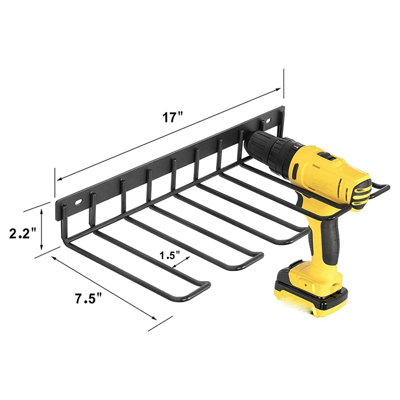 TOP 2X Power Tool Organizer Drill Storage Rack Shelf Wall Mounted Heavy Duty Power Drill Holder For Drill Charging Station