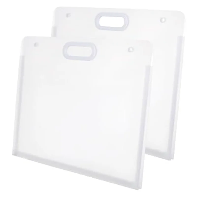 XB-2Pcs Waterproof Folders With Handles Rectangular Art Storage Box For Painting Sketch Photography Art