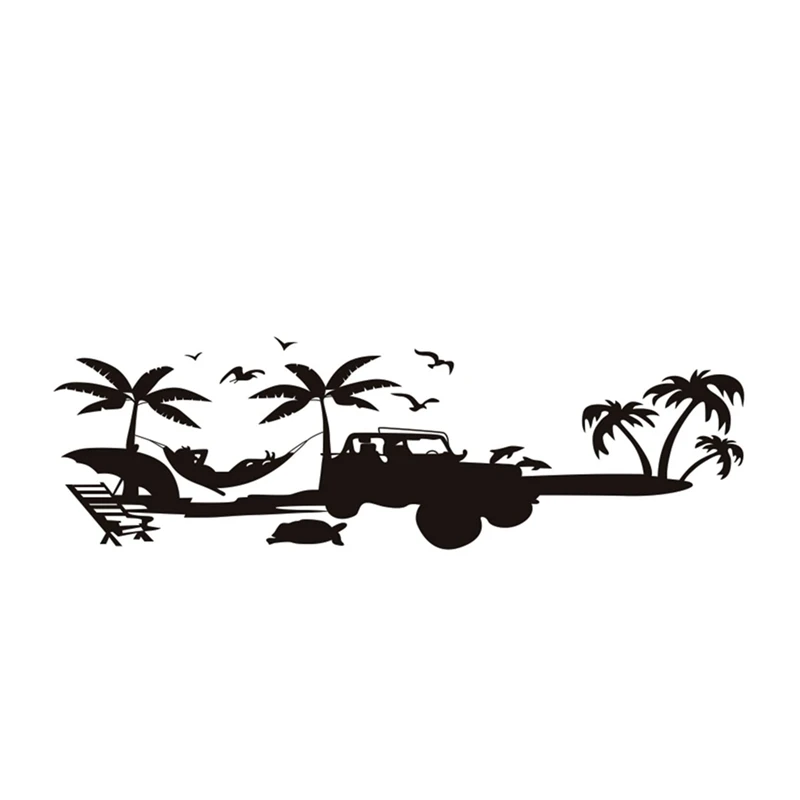 Dashboard Decal Glove Box Beach Scenery Vinyl Sticker Trim For Jeep Wrangler JL Gladiator JT 2018-2023 Replacement