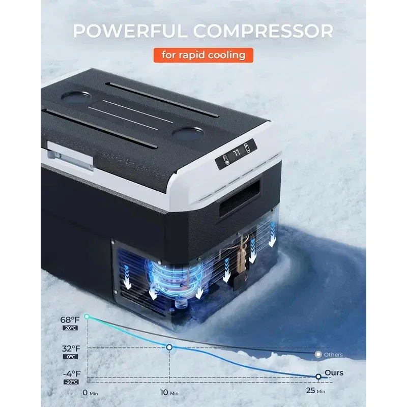 APP Control Factory Hot Sale Camping Outdoor High Quality Refrigerated Car Refrigerator Portable Cooler