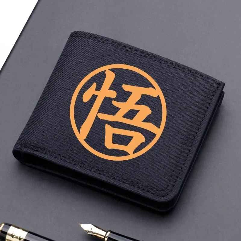 Dragon BallZ Canvas Wallet Anime Goku Short Folding Purse Cartoon Boy Card Holder Cute Kids Coin Photo Case Birthday Gifts