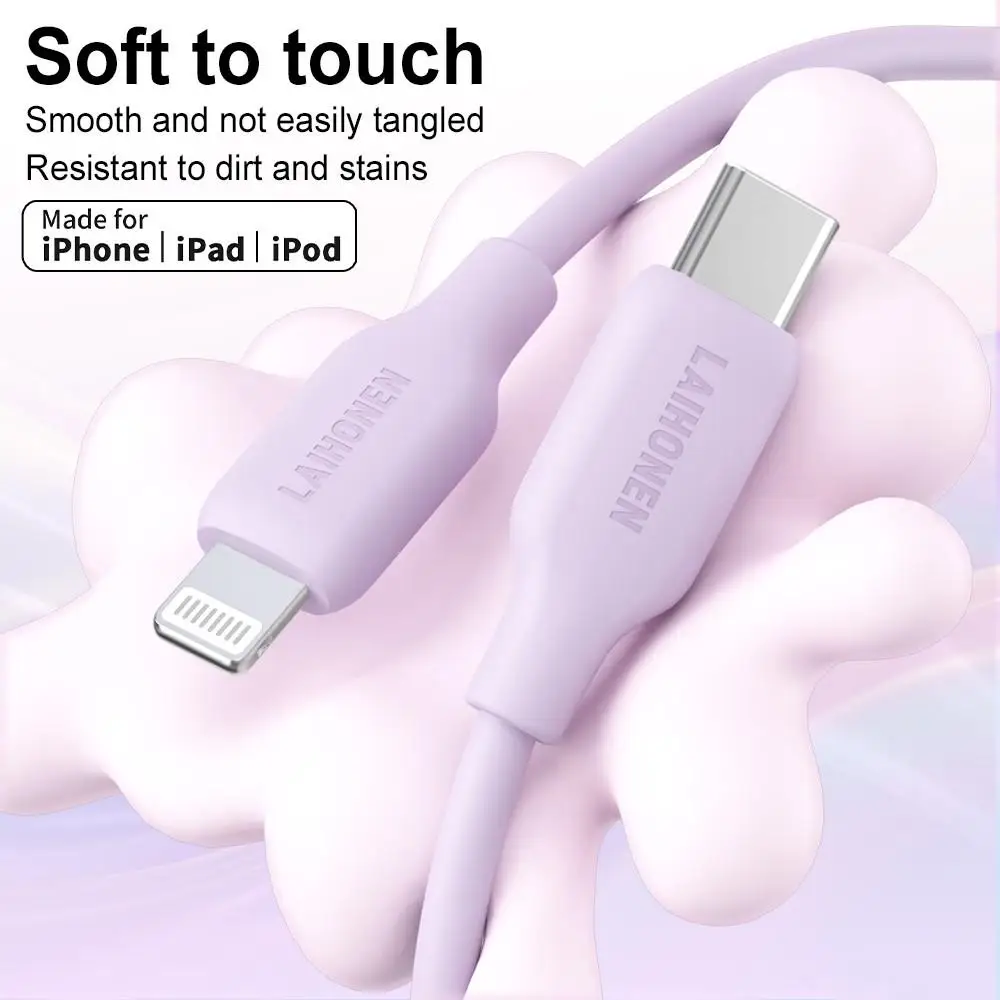 LAIHONEN USB-C zu Lightning Schnellladekabel, Flexibles Silikon, Langlebig, Für iPhone 13 12 11 Pro Max X XS XR iPad