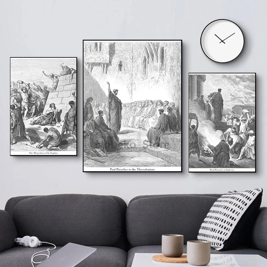 Gustave Dore Jesus Christ Book of Acts Bible Illustration Poster and Prints Canvas Painting Wall Art Pictures Home Room Decor