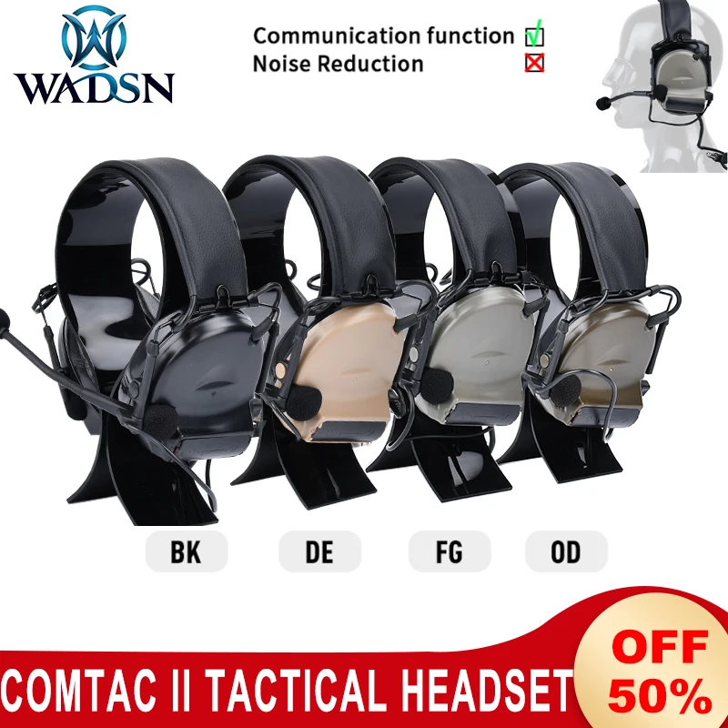 

Wadsn Comtac II Headset Tactical Outdoor Shooting Headphone C2 Civilian CS Wargame Earphone NO Noise Reduction Kenwood U94 PTT