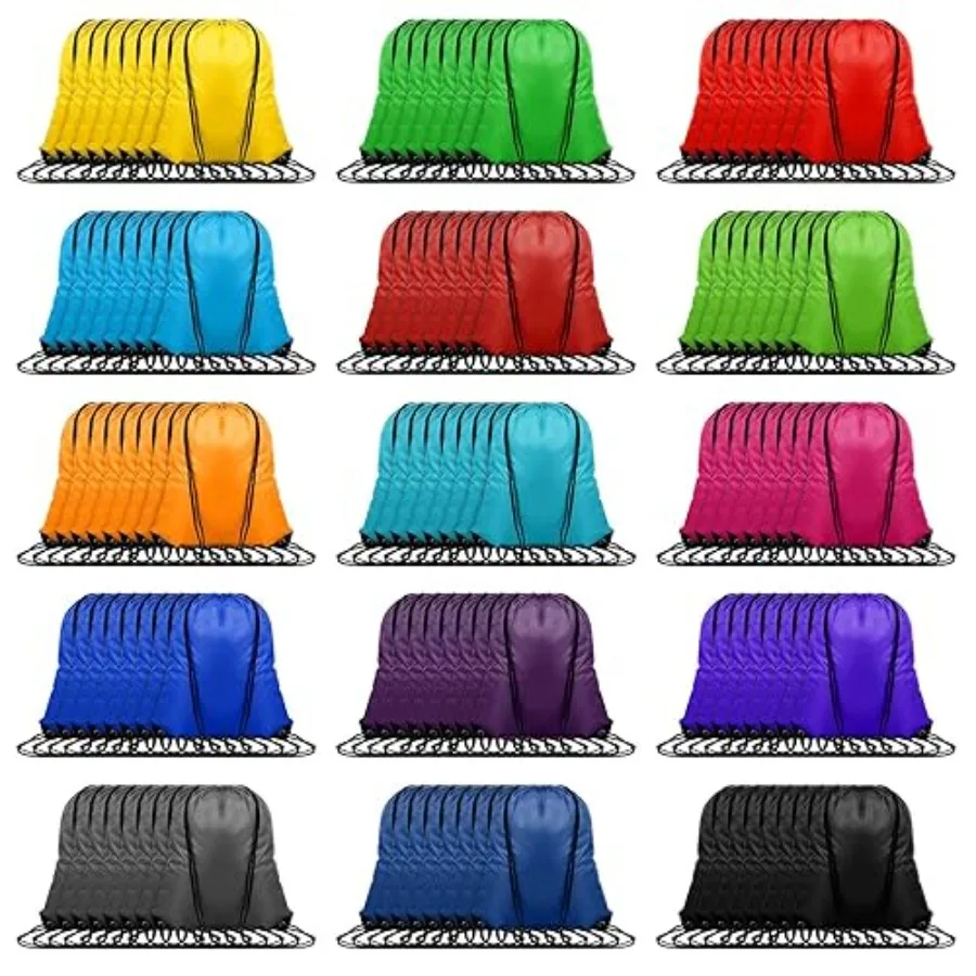 

120 Pcs Drawstring Backpacks Bulk, 15 Colors Large Capacity Draw String Bags Multicolor Sports Cinch Bag Portable Drawstring Ba