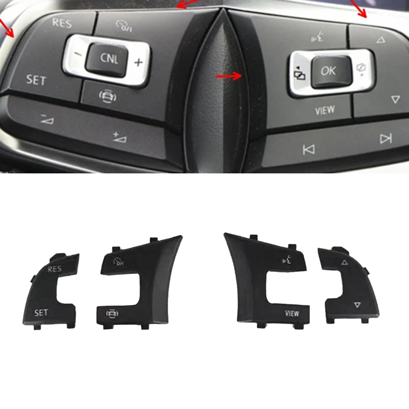 Car Steering Wheel Multifunction Button Cover 5G0959442 Black ABS For VW Tiguan Golf 7 7.5 Jetta Arteon Troc R-Line GTI GLI GTE