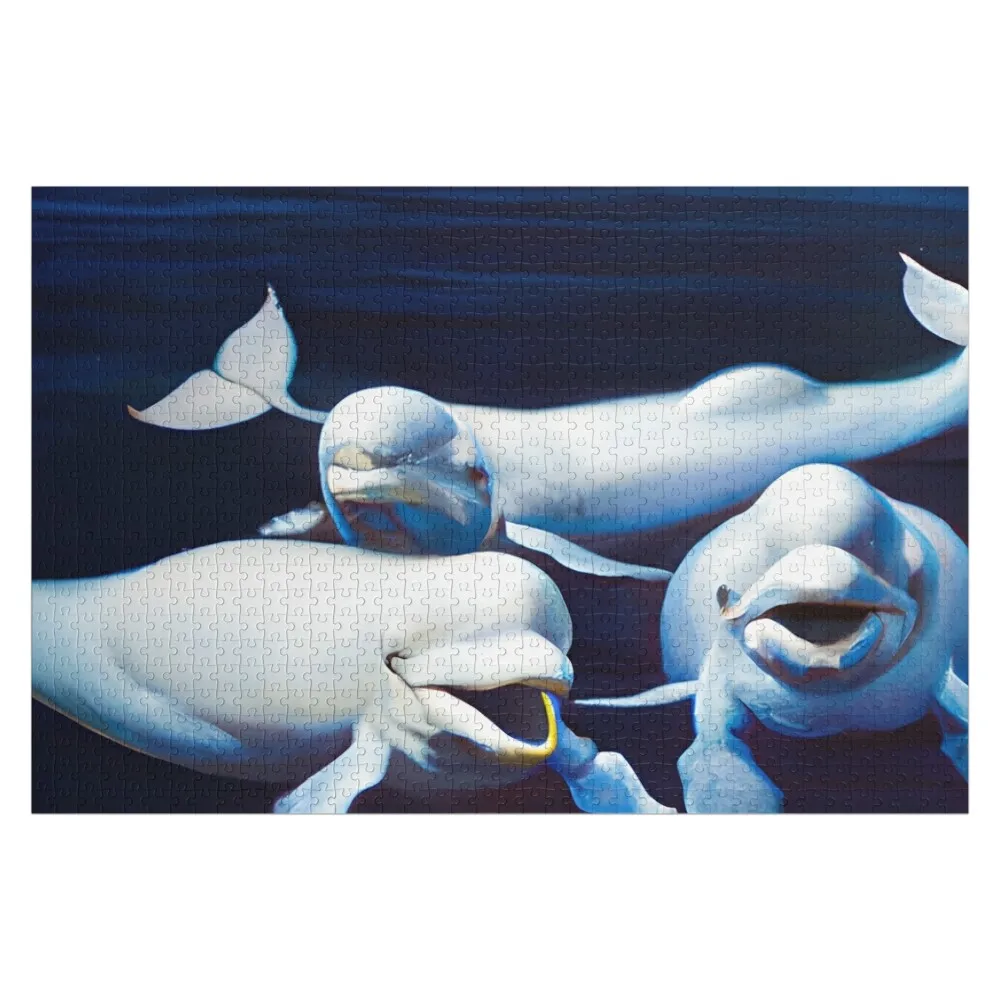 

Beluga Whales Jigsaw Puzzle Children Wood Photo Personalized Personalized Photo Gift Baby Wooden Puzzle