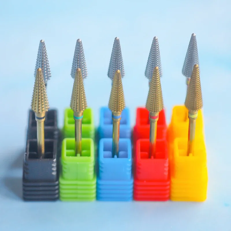 16mm Extra Long Triangle Cone Nail Drill Bits Tungsten Steel Carbide Milling Cutter Gel Remover Grinding Manicure Tool 3/32\