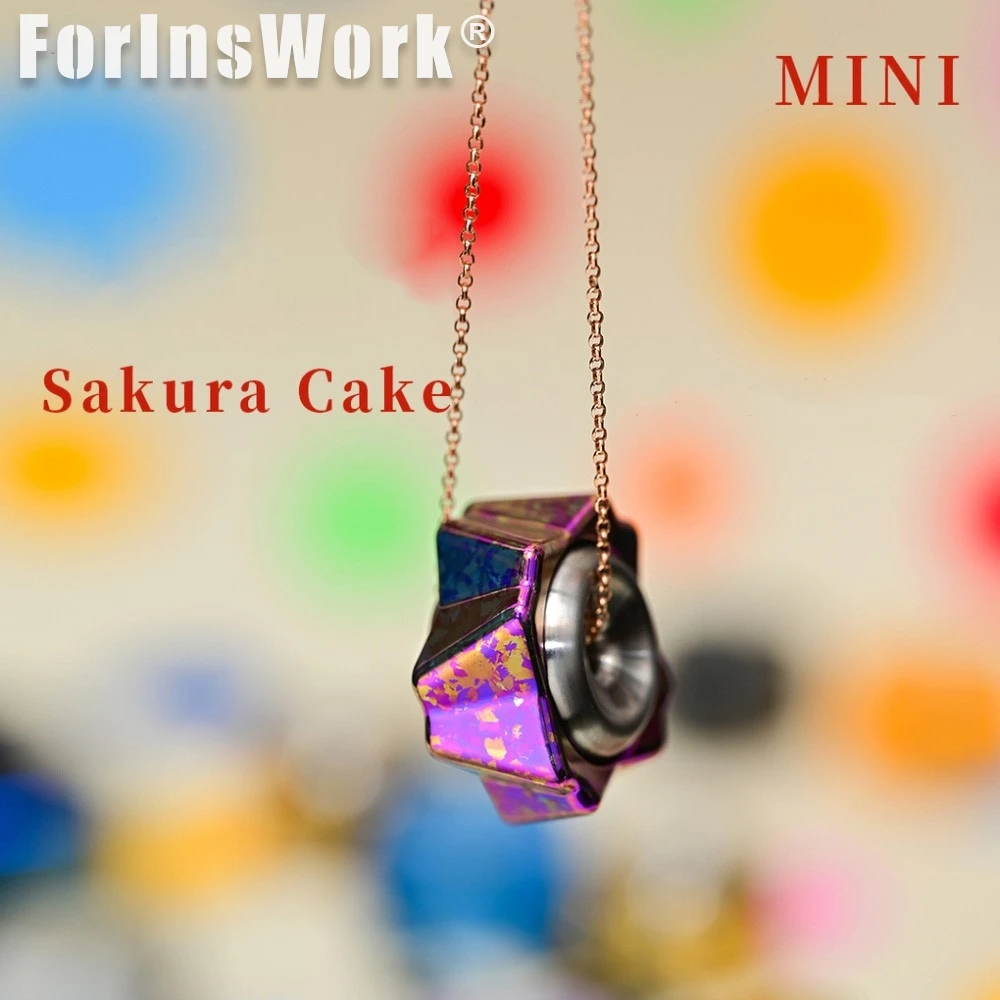 

Sao EDC Sakura Cake Mini Spinner Fingertip Gyro Pendant Necklace Metal Decompression Toy