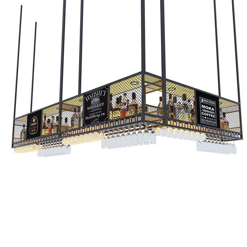 สไตล์อุตสาหกรรมชั้นวางไวน์แขวนตู้หรูหราจอแสดงผลการปรับแต่งไวน์ตู้ Creative Vinoteca เฟอร์นิเจอร์กลางแจ้ง