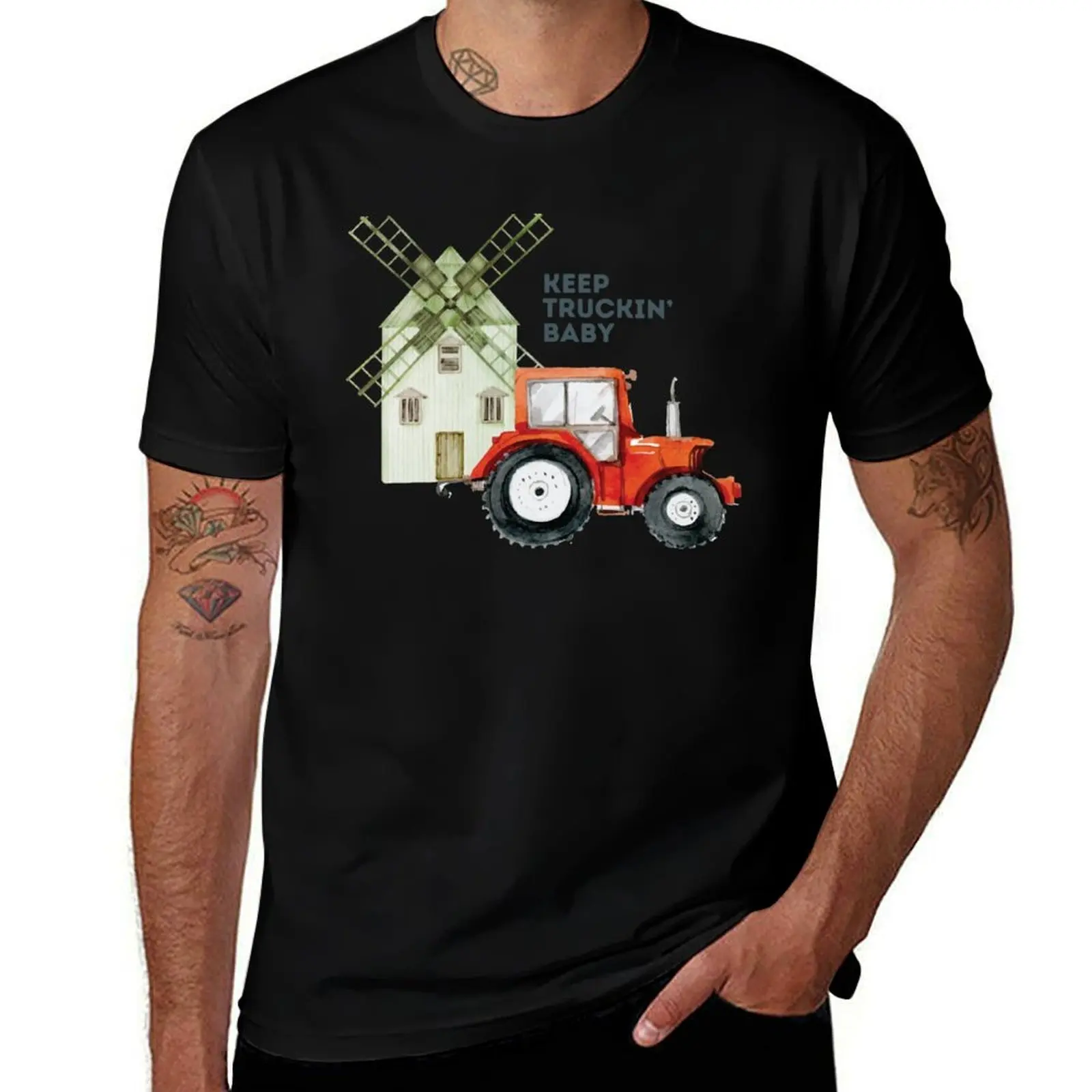 

Cute Keep Trucking Baby Boy Print T-Shirt anime tshirt Man t-shirt graphic tee shirt anime cotton t shirt men