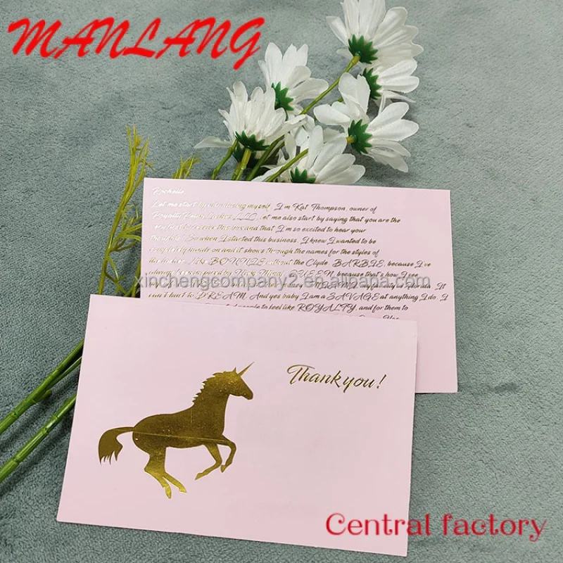 Custom  Whole sale gold foiling custom  logo greeting/thank you/postcard/paper cards with envelope