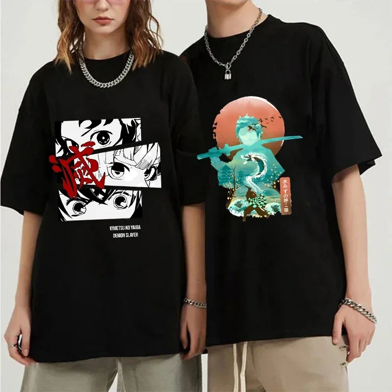 Japanese Anime Demon Slayer T Shirt Women Kimetsu No Yaiba Nezuko Tshirt Unisex Tanjirou Kamado Graphic Tee Shirt Female T-shirt