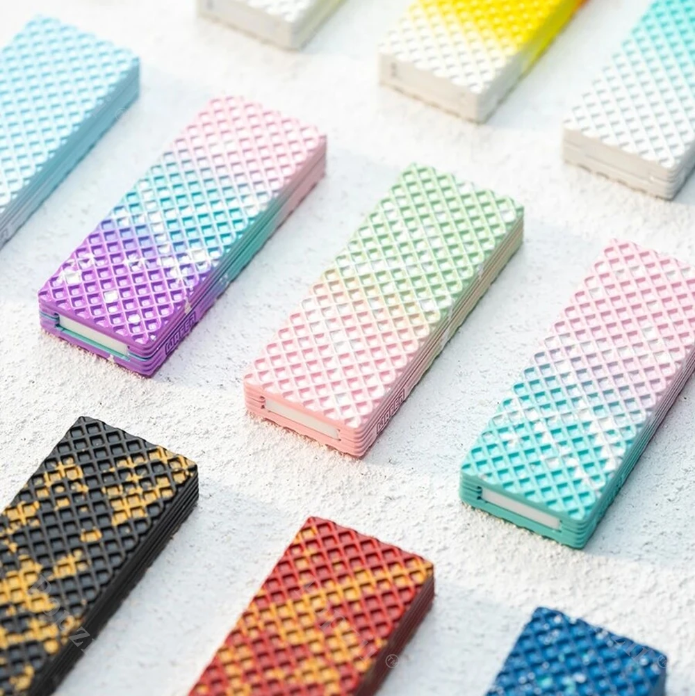 01edc plaquette Biscuit alliage de titane curseur pousser curseur couleur aléatoire soulagement du Stress Cool Gadget anxiété jouets Fidgets curseur