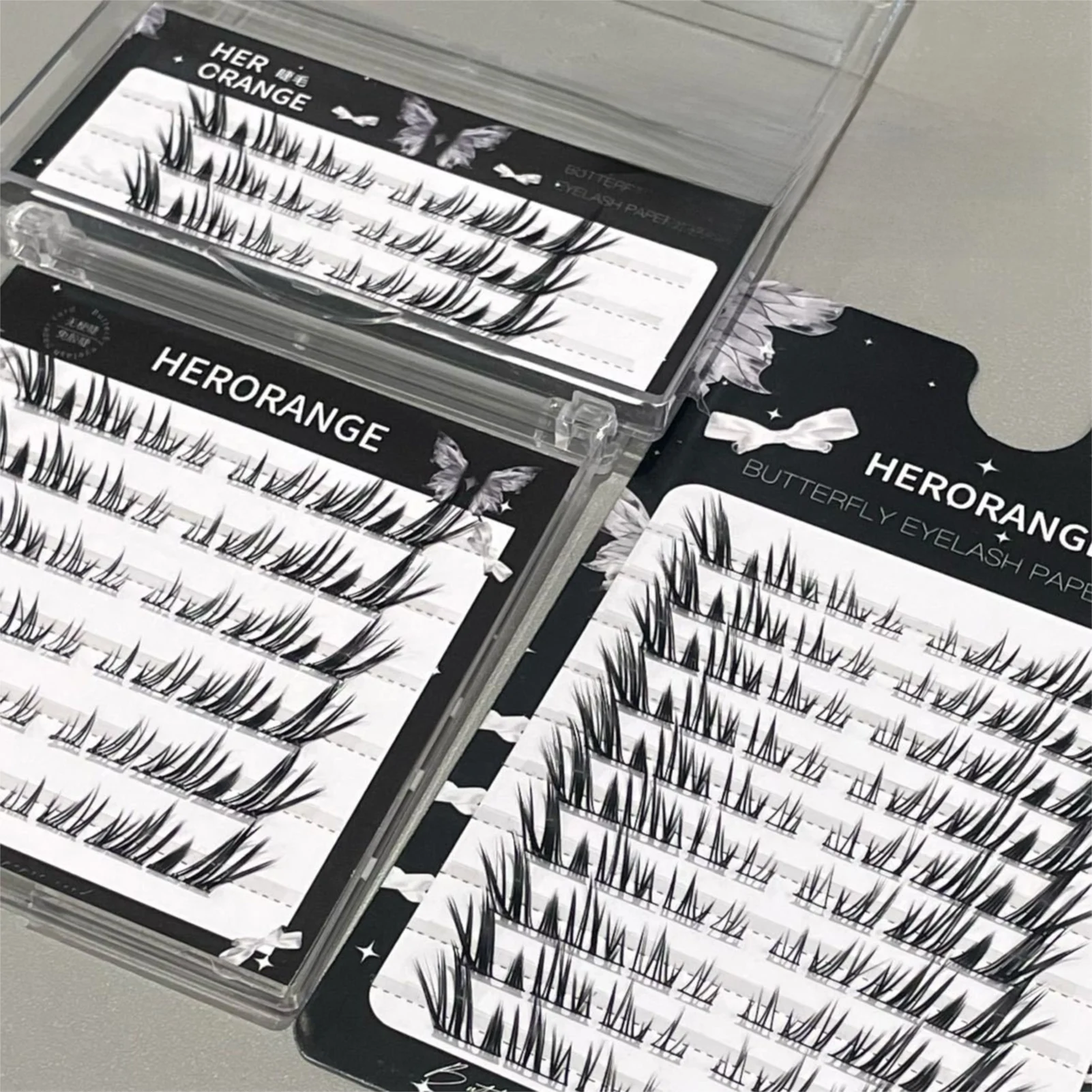 Fox- Eye Lashes individual cluster 7-12mm Mixed Length Black False Eyelashes 0.05mm C Curve Fiber Lashes For Natural dailyMakeup