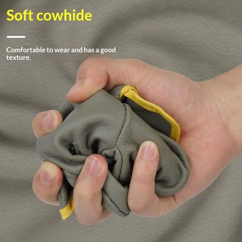 1 Pair Work Gloves Leather Workers Work Welding Safety Protection Garden Sports Motorcycle Driver Wear-resistant Gloves