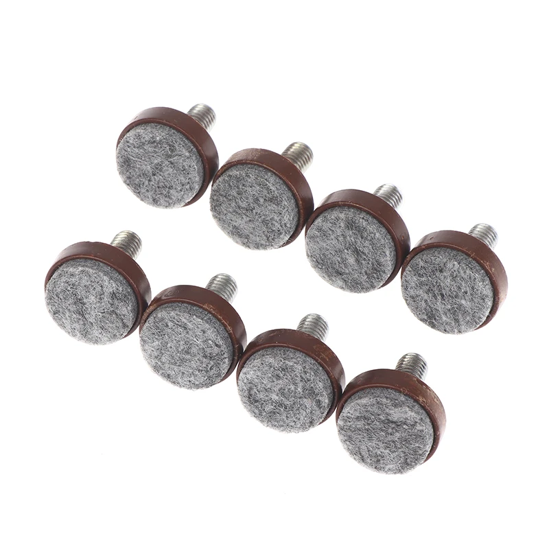 4/8 Stuks Zwart/Bruin Vilt Verstelbare Ronde Meubels Been Schroeven Anti Slip M6 M8 Tafel Stoel Kast Balans Voeten Pads