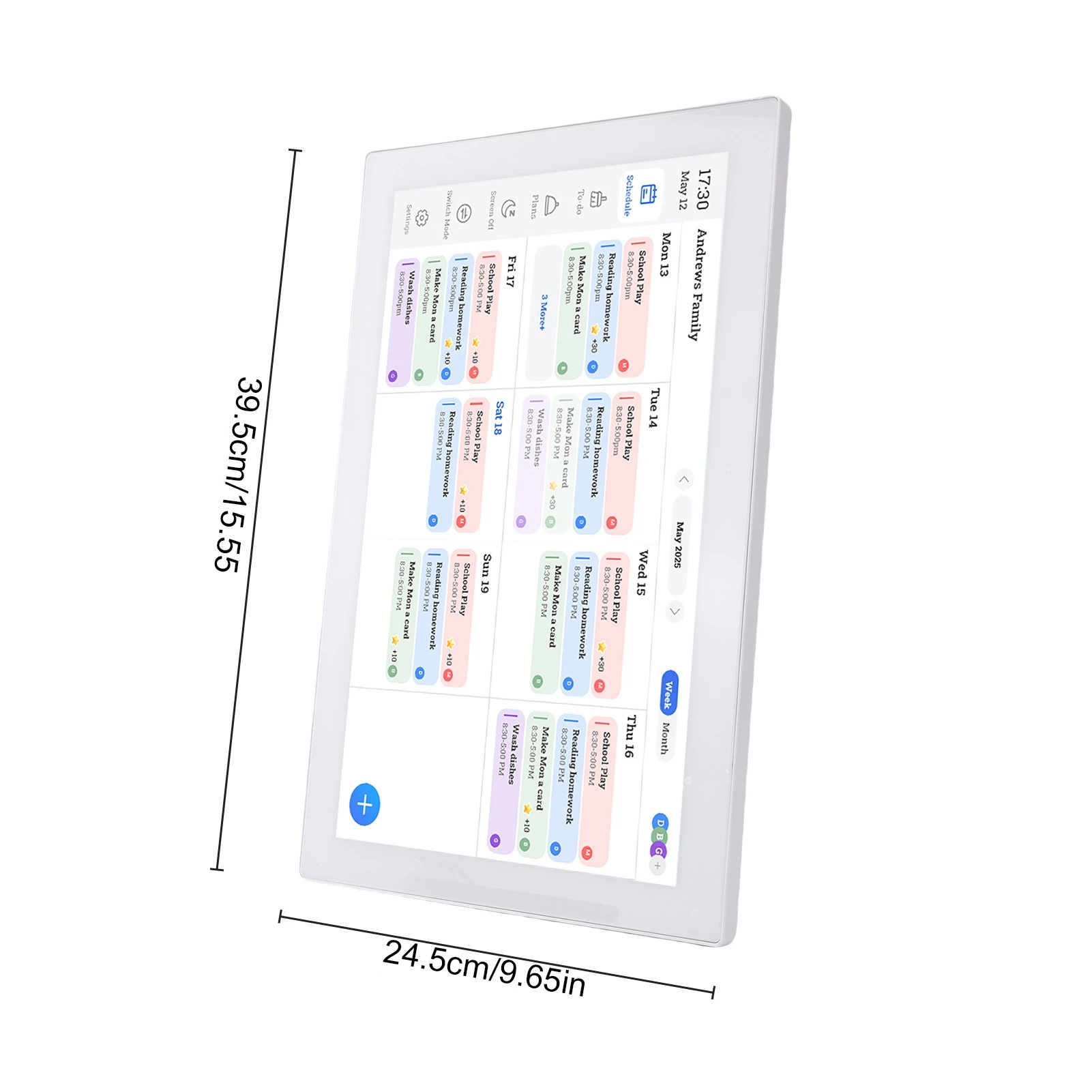 15.6-inch 1080P Full HD Touch Screen Interactive Wall Desk Mount for Seamless Scheduling Digital Calendar Planner Chore Chart