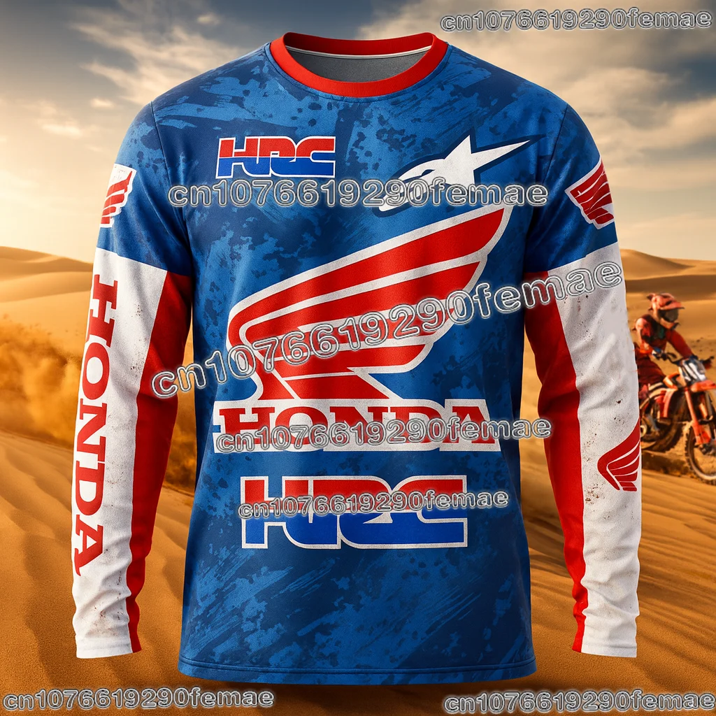 

Quick Dry Honda Motorcycle Jersey Long Sleeve Riding Shirt Dirt Bike and Mountain Racing Top Breathable Comfortable Daily Sports