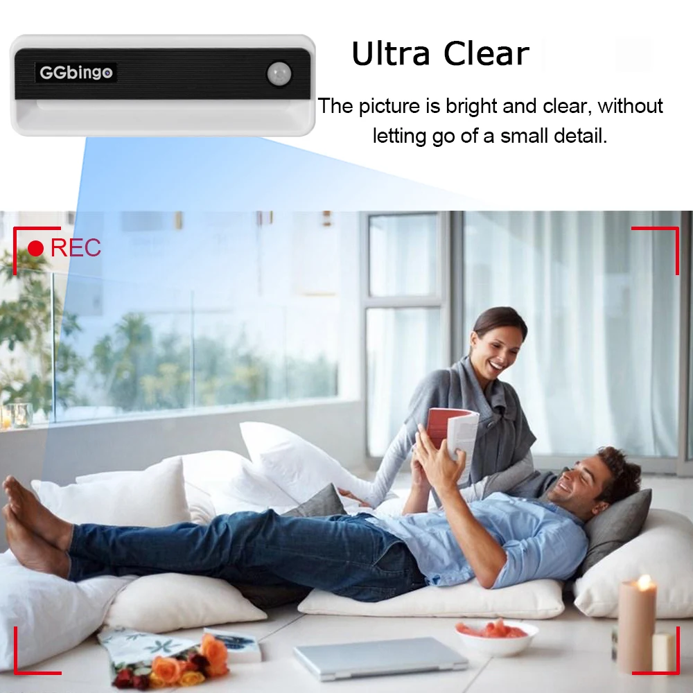 4K Mini Camera  Resolution Full HD 1080P Home Monitoring IR Night View DVR Monitoring Video Human body induction lamp charging view 3