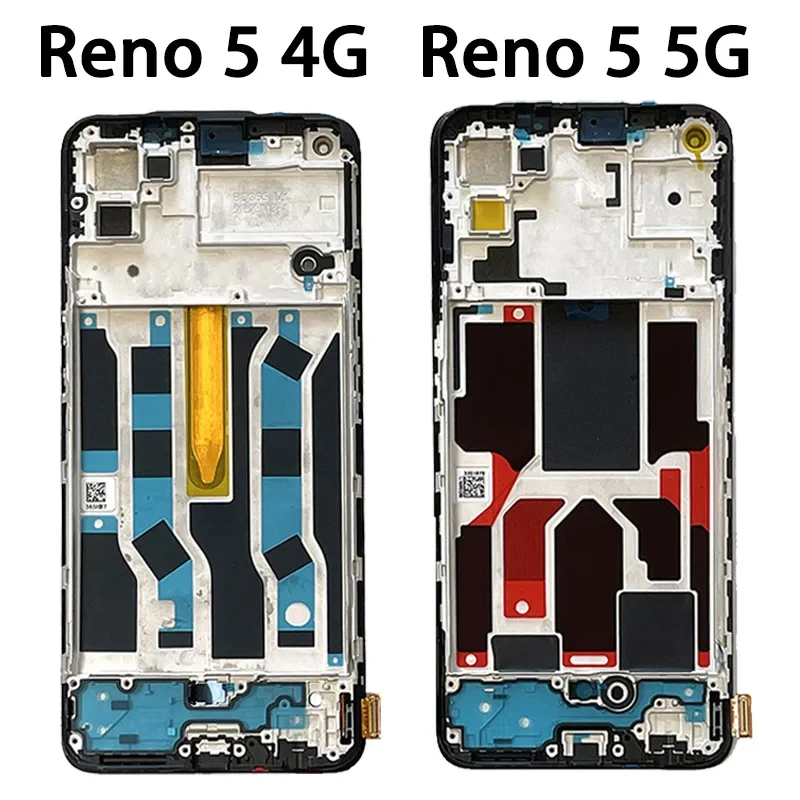 Super AMOLED for Oppo Reno 5 4G CPH2159 Lcd Display Touch Screen Digitizer for Oppo Reno5 5G PEGM00 LCD With Fingerprint