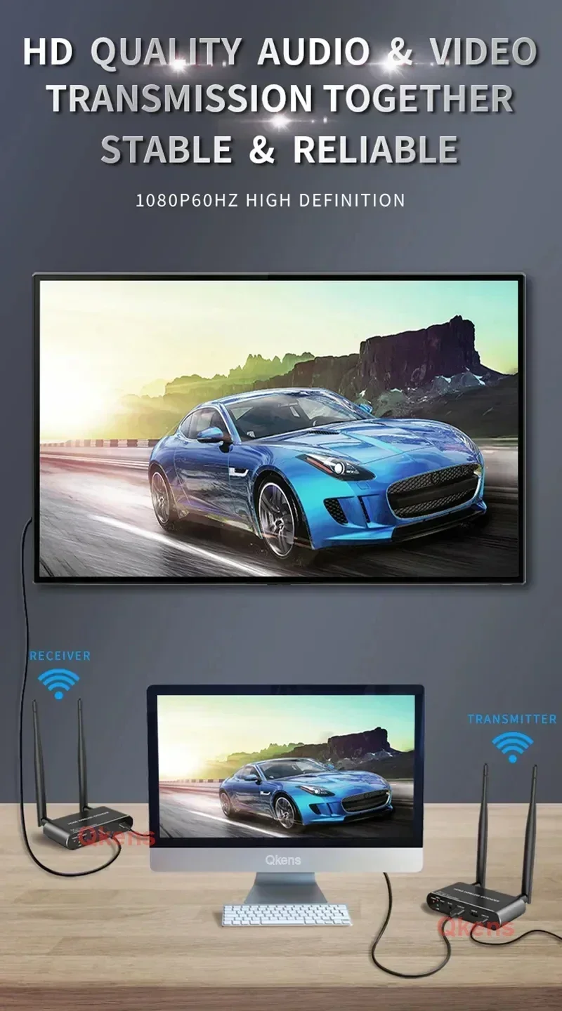 200 м беспроводной HDMI-передатчик и удлинитель приемника 1080P 4K адаптер видеодисплея для камеры ТВ-приставки ноутбука ПК к ТВ-проектору