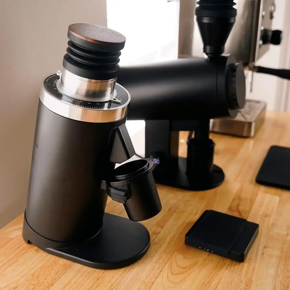 Black DF64 II Single Dosing Professional Conical Burr Coffee Grinder Adjustable Precision for Laboratory Cafe Home Barista Use