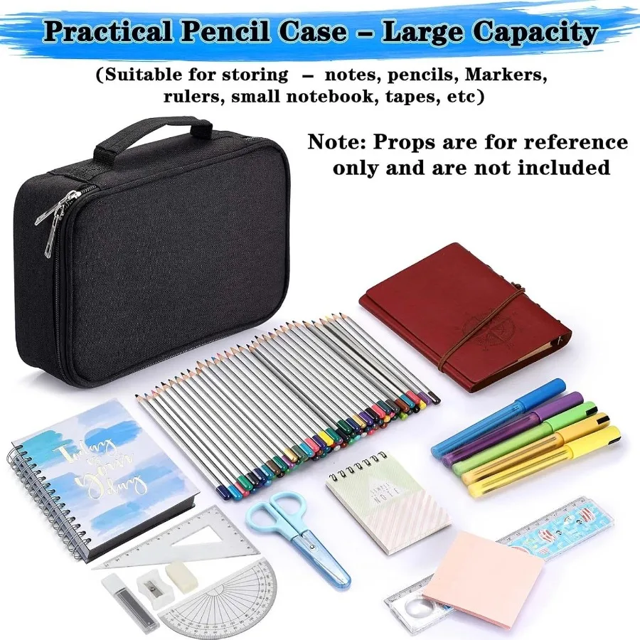 BTSKY Borsa per cancelleria con cerniera di grande capacità con motivo - Custodia multifunzionale per organizer per cancelleria con 36 grandi elastici