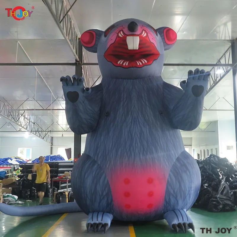 

6m 20ft Tall Outdoor Creepy Giant Inflatable Mouse Gray Inflatable Rat Animal For Advertising