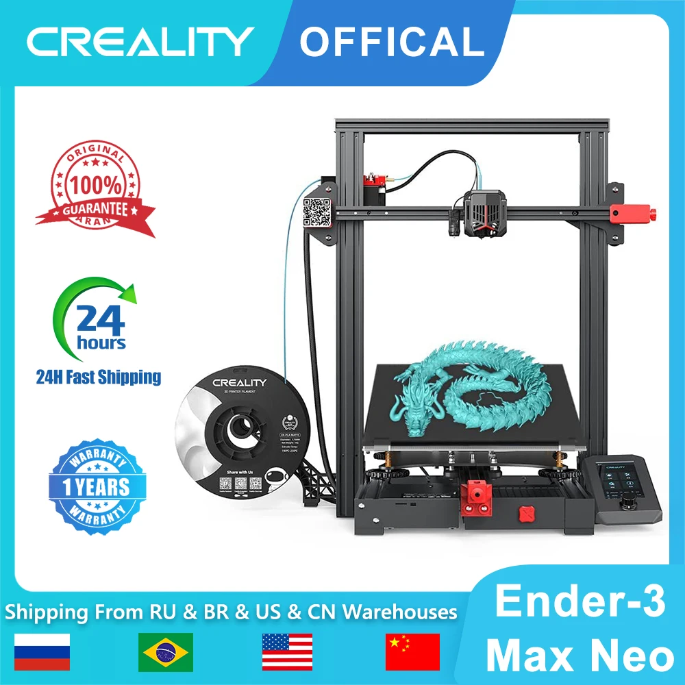 CREALITY Ender 3 Max Neo Upgrade 3D Printer with Dual Z-axis CR-Touch Auto Leveling Large Print Size 300*300*320mm FDM Printer