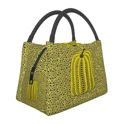 Yayoi Kusama Dots Pumpkin Infinite Nets Lunch Bags Portable Insulated Canvas Cooler Thermal Food Picnic Work Lunch Box