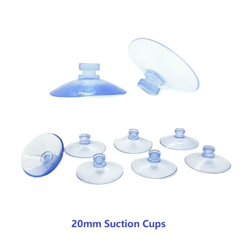 20 Pcs Clear Suction Cup Small Rubber Sucker Pads Shower Caddy Connectors Suction Cups for Bathroom Window Car Glass (20mm)