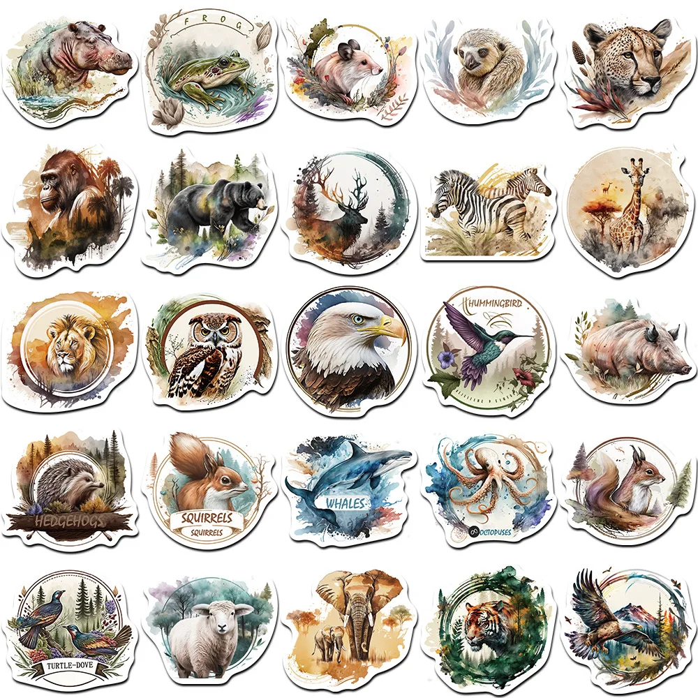 10/30/50pcs Cartoon Wildlife Graffiti Stickers Decal Laptop Motorcycle Luggage Snowboard Fridge waterproof stickers