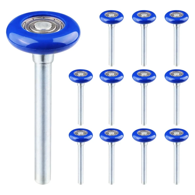 

12 Pack 1.8 Inch Nylon Sealed Garage Door Rollers Kit Quiet/Durable And High Load, High Performance Bearing Set Blue