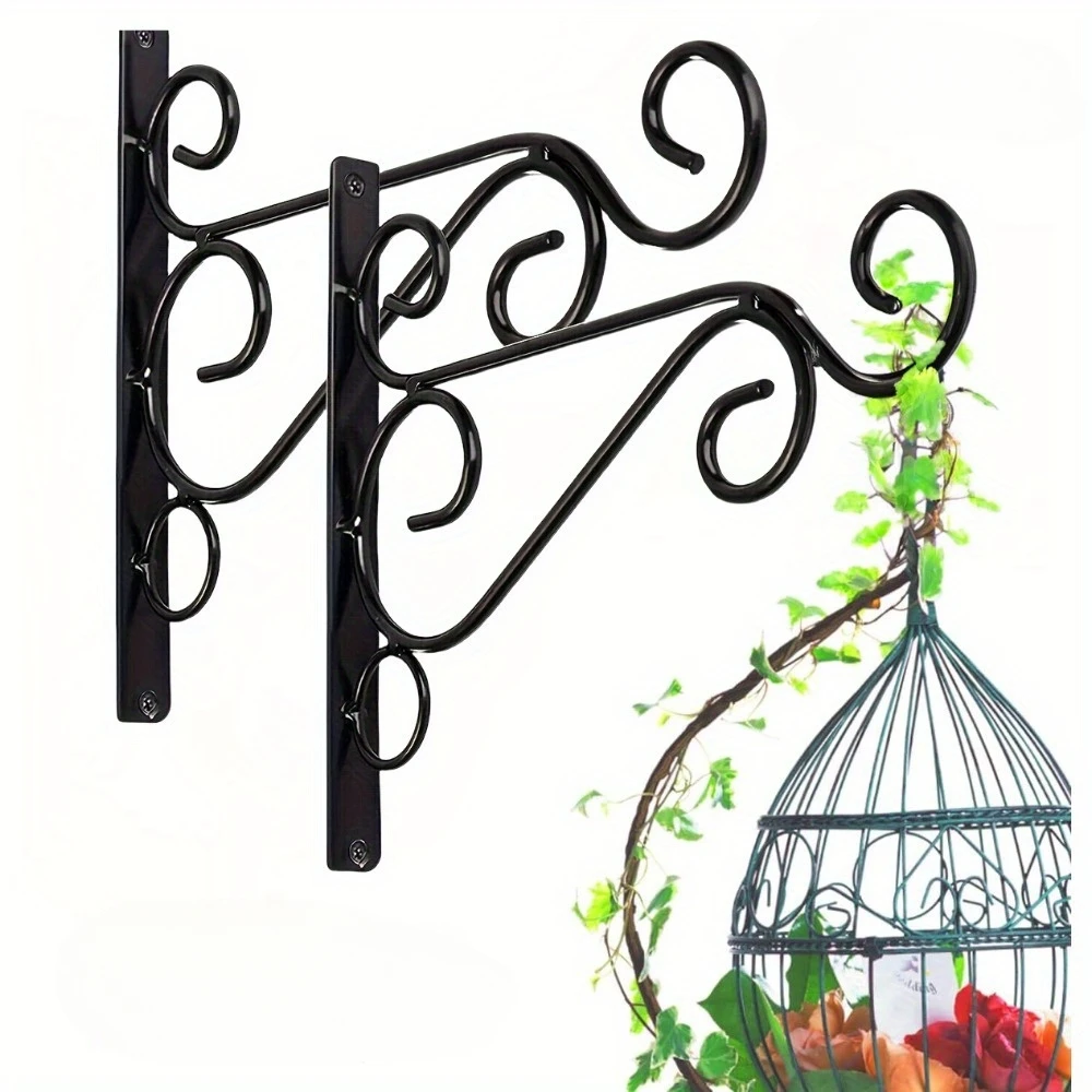 

4/6/8Pcs 10-inch Vintage Heavy Duty Iron Plant Hanger Bracket for Hanging Bird Feeders, Planters and Country Home Decor