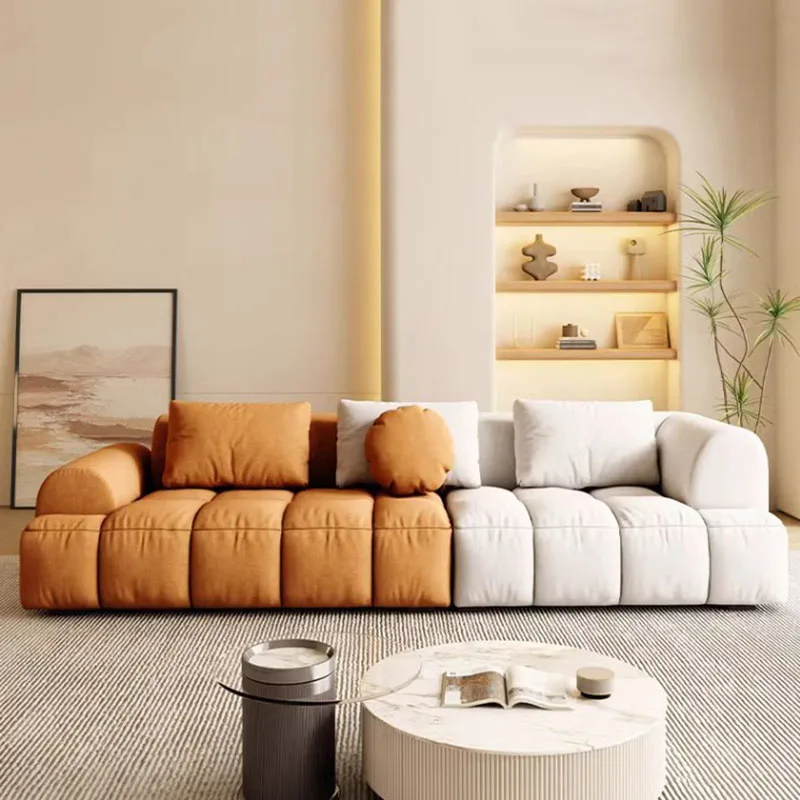 

Nordic Luxury Modern Sofas Lounge White Orange Modular Fancy Living Room Sofas Lounge Divani Da Soggiorno Home Furniture