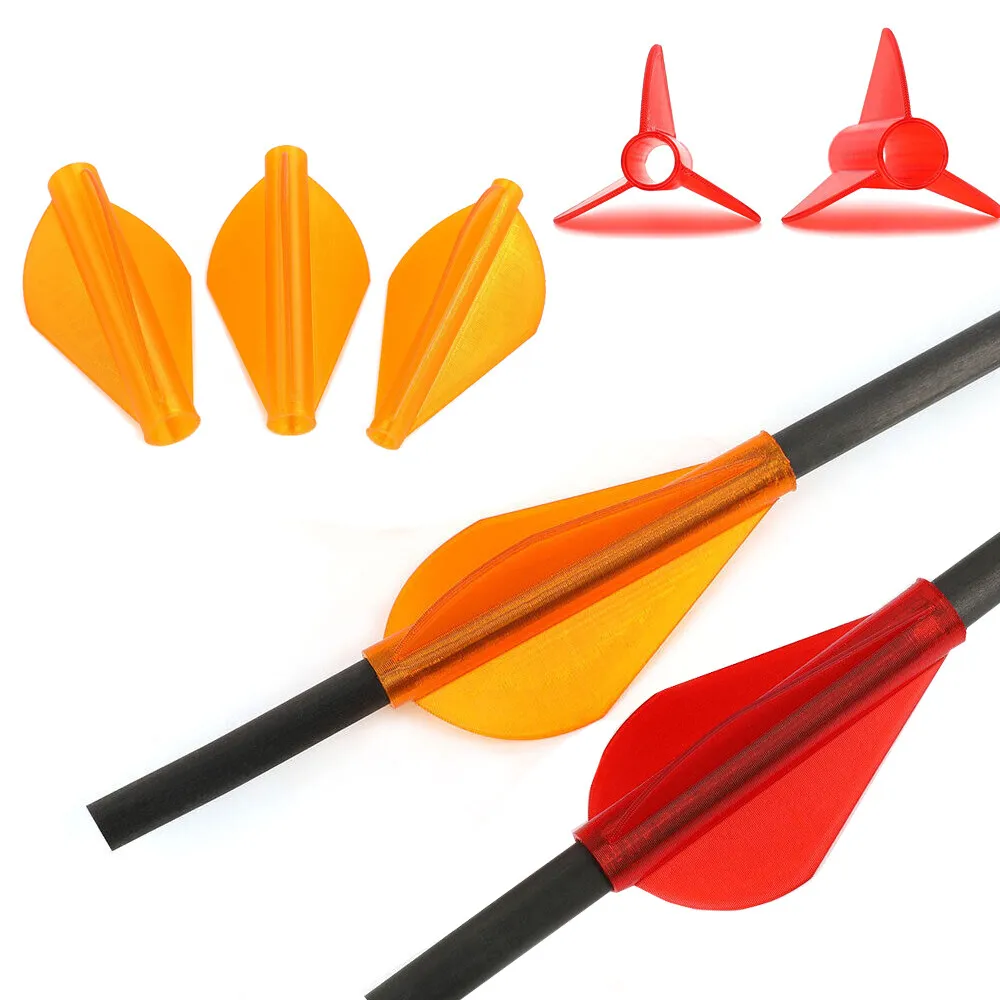 6/12 قطعة الرماية بولي TPU السهم ريشة قطعة واحدة Fletches السهم دوارات Fletching OD 4/6/7.6 مللي متر السهم ل القوس الهدف اطلاق النار الصيد #1