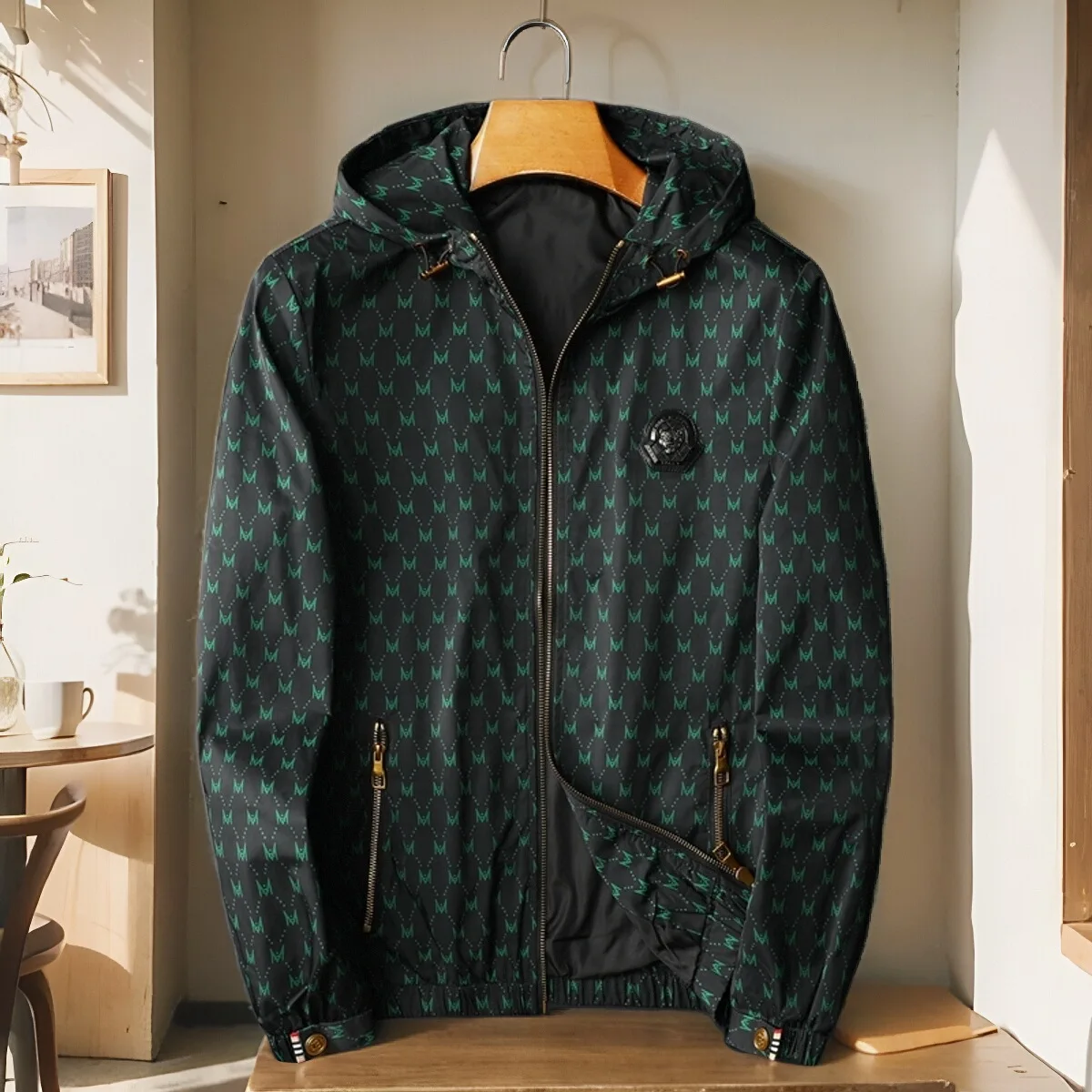 

Sli Slim Fit Men's Jaet Trendy Casual Hooded Coat Faionable Autumn Spring New Model Windproof Travel Outdoor Jaet