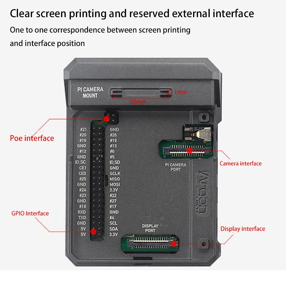 für Argon Neo Raspberry Pi 4B Kühlkörpergehäuse, schlankes Aluminiumgehäuse, unterstützt Lüfter und magnetisch, oben reichhaltig